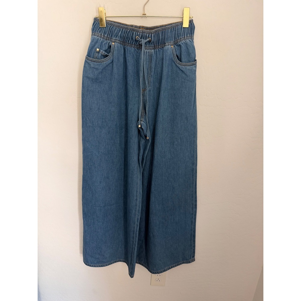 AJE Studio Sunray Wide Leg Jeans Blue Wash Size 4 NWT